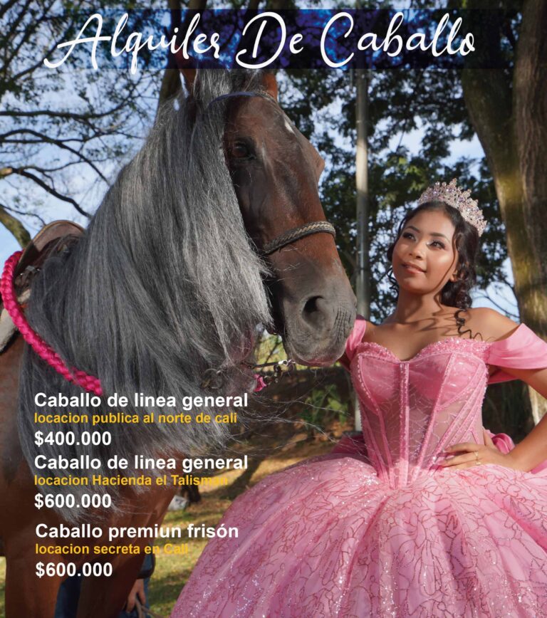 Quinceañera en sesión fotográfica con caballo